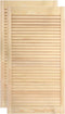 vidaXL - Kastdeuren - met - lamellen - 2 - st - 99,3x39,4 - cm - massief - grenenhout