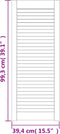 vidaXL - Kastdeuren - met - lamellen - 2 - st - 99,3x39,4 - cm - grenenhout - wit