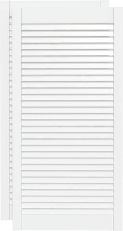 vidaXL - Kastdeuren - met - lamellen - 2 - st - 99,3x49,4 - cm - grenenhout - wit