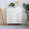 vidaXL - Kastdeuren - met - lamellen - 2 - st - 99,3x49,4 - cm - grenenhout - wit