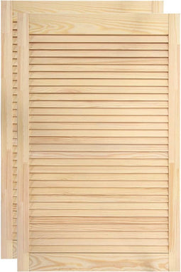 vidaXL - Kastdeuren - met - lamellen - 2 - st - 99,3x59,4 - cm - massief - grenenhout