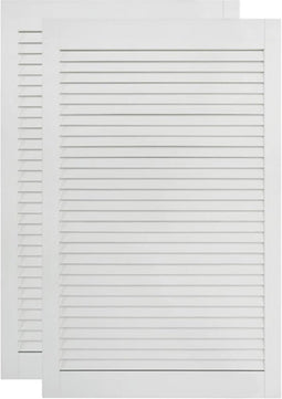 vidaXL - Kastdeuren - met - lamellen - 2 - st - 99,3x59,4 - cm - grenenhout - wit