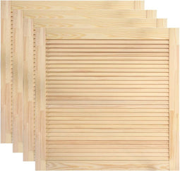 vidaXL - Kastdeuren - met - lamellen - 4 - st - 39,5x39,4 - cm - massief - grenenhout