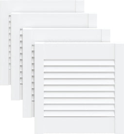 vidaXL - Kastdeuren - met - lamellen - 4 - st - 39,5x39,4 - cm - grenenhout - wit