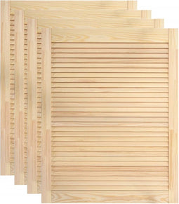 vidaXL - Kastdeuren - met - lamellen - 4 - st - 61,5x39,4 - cm - massief - grenenhout