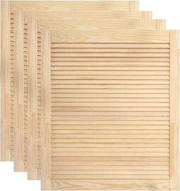 vidaXL - Kastdeuren - met - lamellen - 4 - st - 61,5x49,4 - cm - massief - grenenhout