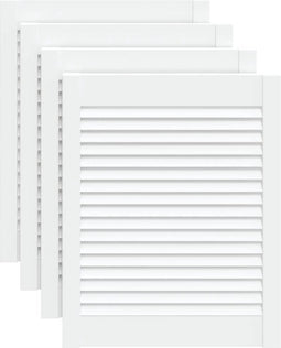 vidaXL - Kastdeuren - met - lamellen - 4 - st - 61,5x49,4 - cm - grenenhout - wit