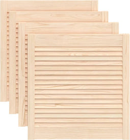 vidaXL - Kastdeuren - met - lamellen - 4 - st - 61,5x59,4 - cm - massief - grenenhout