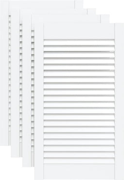 vidaXL - Kastdeuren - met - lamellen - 4 - st - 69x39,4 - cm - massief - grenenhout - wit