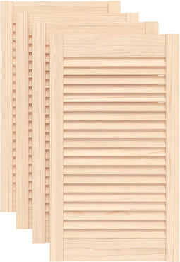 vidaXL - Kastdeuren - met - lamellen - 4 - st - 69x39,4 - cm - massief - grenenhout