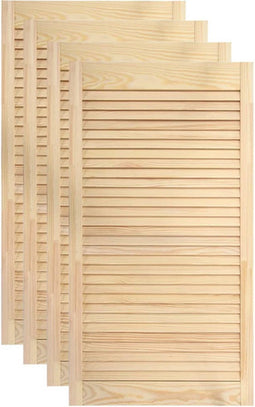 vidaXL - Kastdeuren - met - lamellen - 4 - st - 99,3x39,4 - cm - massief - grenenhout