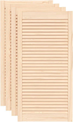 vidaXL - Kastdeuren - met - lamellen - 4 - st - 99,3x49,4 - cm - massief - grenenhout