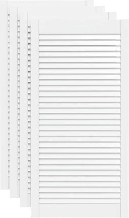 vidaXL - Kastdeuren - met - lamellen - 4 - st - 99,3x49,4 - cm - grenenhout - wit