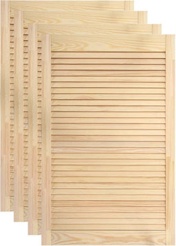 vidaXL - Kastdeuren - met - lamellen - 4 - st - 99,3x59,4 - cm - massief - grenenhout