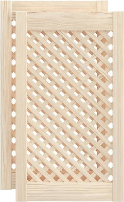 vidaXL - Kastdeuren - met - latwerk - 2 - st - 39,5x69 - cm - massief - grenenhout