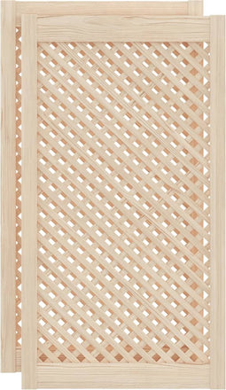 vidaXL - Kastdeuren - met - latwerk - 2 - st - 49,5x99 - cm - massief - grenenhout