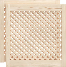 vidaXL - Kastdeuren - met - latwerk - 2 - st - 59,5x61,5 - cm - massief - grenenhout