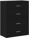 vidaXL - Kasten - met - 2 - lades - 2 - st - 60x31x40 - cm - bewerkt - hout - zwart - eiken