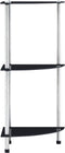 vidaXL - Kastje - 3-laags - 30x30x67 - cm - gehard - glas - zwart