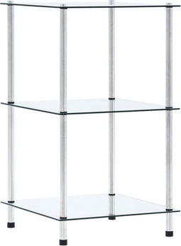 vidaXL - Kastje - 3-laags - 40x40x67 - cm - gehard - glas - transparant