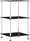 vidaXL - Kastje - 3-laags - 40x40x67 - cm - gehard - glas - zwart