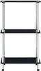 vidaXL - Kastje - 3-laags - 40x40x67 - cm - gehard - glas - zwart