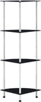 vidaXL - Kastje - 4-laags - 30x30x100 - cm - gehard - glas - zwart