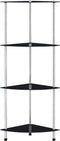 vidaXL - Kastje - 4-laags - 30x30x100 - cm - gehard - glas - zwart
