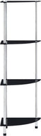 vidaXL - Kastje - 4-laags - 30x30x100 - cm - gehard - glas - zwart