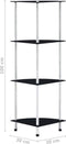 vidaXL - Kastje - 4-laags - 30x30x100 - cm - gehard - glas - zwart