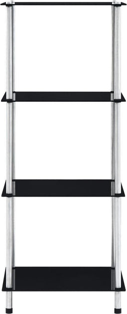 vidaXL - Kastje - 4-laags - 40x40x100 - cm - gehard - glas - zwart