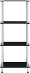 vidaXL - Kastje - 4-laags - 40x40x100 - cm - gehard - glas - zwart