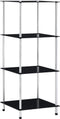 vidaXL - Kastje - 4-laags - 40x40x100 - cm - gehard - glas - zwart