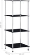 vidaXL - Kastje - 4-laags - 40x40x100 - cm - gehard - glas - zwart