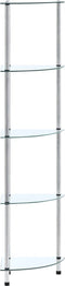 vidaXL - Kastje - 5-laags - 30x30x130 - cm - gehard - glas - transparant