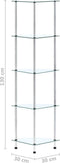 vidaXL - Kastje - 5-laags - 30x30x130 - cm - gehard - glas - transparant