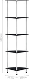 vidaXL - Kastje - 5-laags - 30x30x130 - cm - gehard - glas - zwart