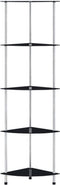 vidaXL - Kastje - 5-laags - 30x30x130 - cm - gehard - glas - zwart