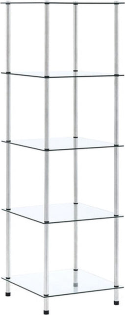 vidaXL - Kastje - 5-laags - 40x40x130 - cm - gehard - glas - transparant