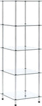 vidaXL - Kastje - 5-laags - 40x40x130 - cm - gehard - glas - transparant