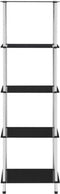 vidaXL - Kastje - 5-laags - 40x40x130 - cm - gehard - glas - zwart