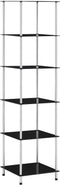 vidaXL - Kastje - 6-laags - 40x40x160 - cm - gehard - glas - zwart