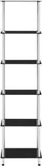 vidaXL - Kastje - 6-laags - 40x40x160 - cm - gehard - glas - zwart