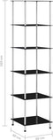 vidaXL - Kastje - 6-laags - 40x40x160 - cm - gehard - glas - zwart
