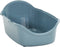 vidaXL - Kattenbak - met - deksel - 56x40x40 - cm - polypropeen - wit - en - blauw