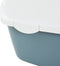 vidaXL - Kattenbak - met - deksel - 56x40x40 - cm - polypropeen - wit - en - blauw