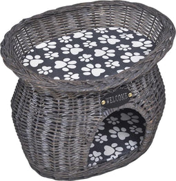 vidaXL - Kattenbed/huis/krabpaal - met - kussen - wilgen