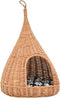 vidaXL - Kattenhuis - met - kussen - tipi - 40x60 - cm - natuurlijk - wilgen - grijs