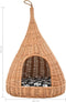 vidaXL - Kattenhuis - met - kussen - tipi - 40x60 - cm - natuurlijk - wilgen - grijs