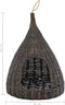vidaXL - Kattenhuis - met - kussen - tipi - 40x60 - cm - natuurlijk - wilgen - grijs